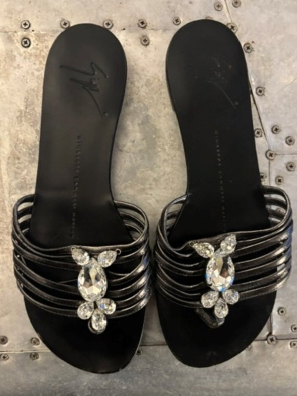 GIUSEPPE ZANOTTI JEWELED FLATS SIZE 7 - Picture 7 of 8